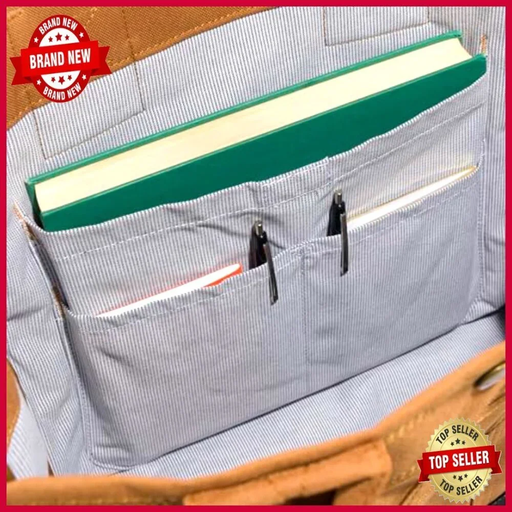 Durable Water Resistant Tote Bag with Snap Closure & Pockets
